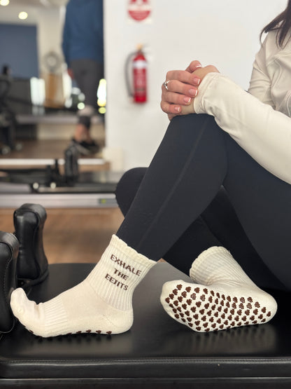 Inhale the Good Vibes - Exhale the Eejits | Irish-Themed Grip Socks